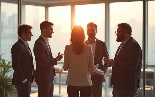 Diverse group of professionals in a modern office